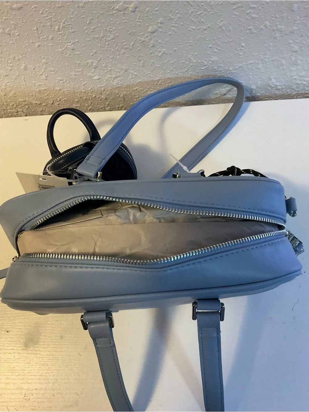 STEVE MADDEN‎ Blue Satchel charm Purse Bag NEW